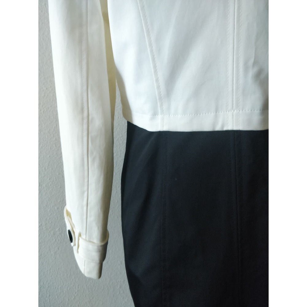 3/$20 Forever 21 Black White Colorblock Peacoat Trench Longline Jacket M - Picture 8 of 13